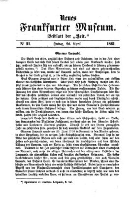 Neues Frankfurter Museum Freitag 26. April 1861