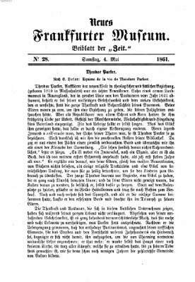 Neues Frankfurter Museum Samstag 4. Mai 1861