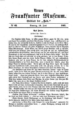 Neues Frankfurter Museum Sonntag 16. Juni 1861