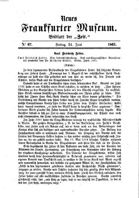 Neues Frankfurter Museum Freitag 21. Juni 1861