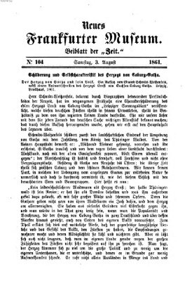 Neues Frankfurter Museum Samstag 3. August 1861