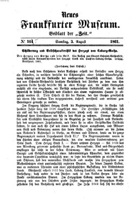 Neues Frankfurter Museum Samstag 3. August 1861