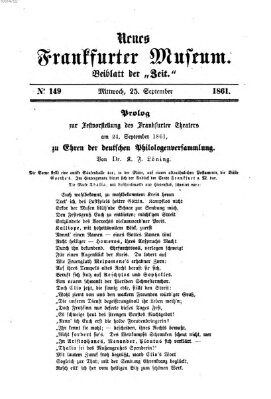 Neues Frankfurter Museum Mittwoch 25. September 1861