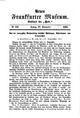 Neues Frankfurter Museum Freitag 27. September 1861