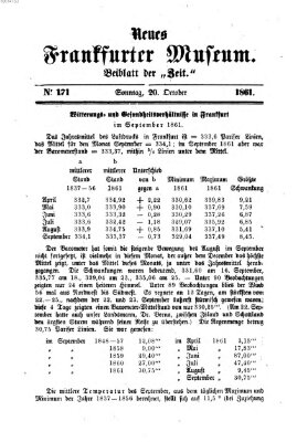 Neues Frankfurter Museum Sonntag 20. Oktober 1861