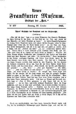 Neues Frankfurter Museum Sonntag 27. Oktober 1861