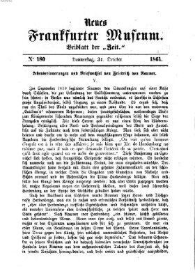 Neues Frankfurter Museum Donnerstag 31. Oktober 1861