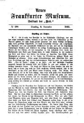 Neues Frankfurter Museum Samstag 9. November 1861