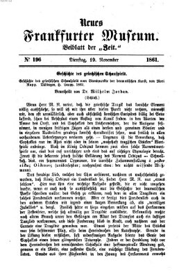 Neues Frankfurter Museum Dienstag 19. November 1861