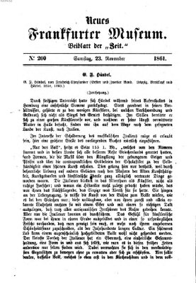 Neues Frankfurter Museum Samstag 23. November 1861