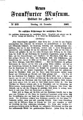 Neues Frankfurter Museum Dienstag 10. Dezember 1861