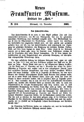 Neues Frankfurter Museum Mittwoch 11. Dezember 1861