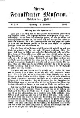 Neues Frankfurter Museum Sonntag 15. Dezember 1861