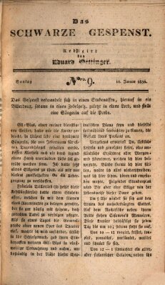 Das schwarze Gespenst Sonntag 10. Januar 1830