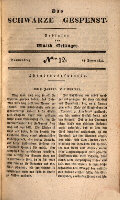 Das schwarze Gespenst Donnerstag 14. Januar 1830