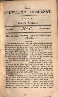 Das schwarze Gespenst Mittwoch 20. Januar 1830