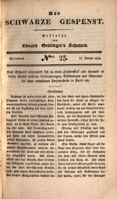 Das schwarze Gespenst Mittwoch 27. Januar 1830