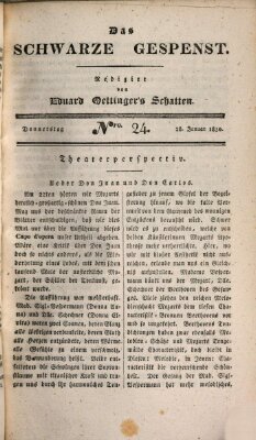 Das schwarze Gespenst Donnerstag 28. Januar 1830