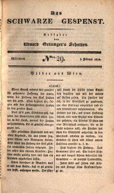 Das schwarze Gespenst Mittwoch 3. Februar 1830