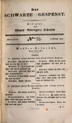 Das schwarze Gespenst Samstag 6. Februar 1830