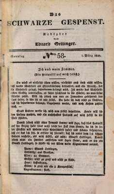 Das schwarze Gespenst Sonntag 7. März 1830