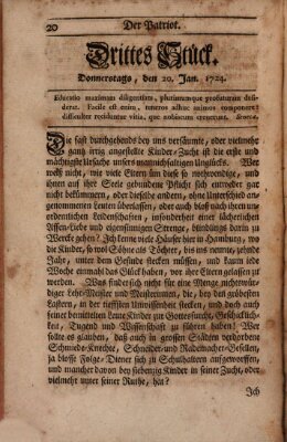 Der Patriot Donnerstag 20. Januar 1724