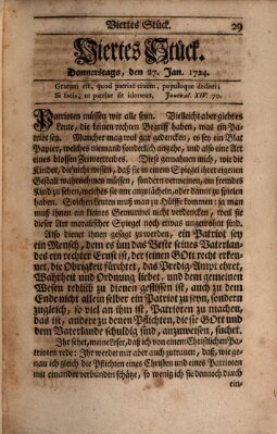 Der Patriot Donnerstag 27. Januar 1724