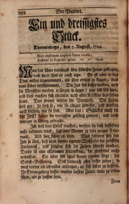 Der Patriot Donnerstag 3. August 1724