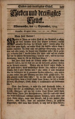 Der Patriot Mittwoch 13. September 1724