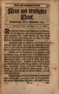 Der Patriot Donnerstag 28. September 1724