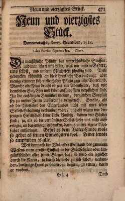 Der Patriot Donnerstag 7. Dezember 1724