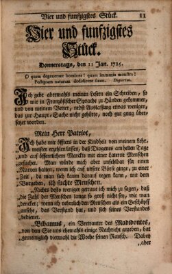 Der Patriot Donnerstag 11. Januar 1725