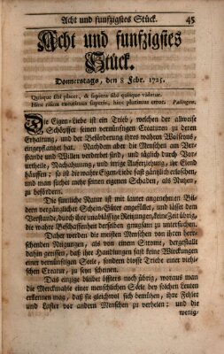 Der Patriot Donnerstag 8. Februar 1725