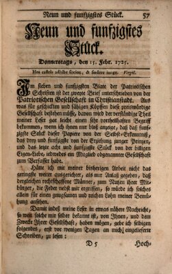 Der Patriot Donnerstag 15. Februar 1725