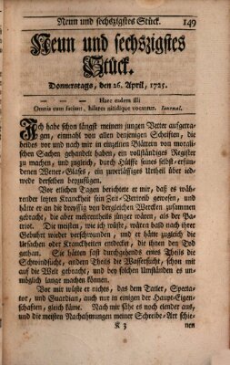 Der Patriot Donnerstag 26. April 1725