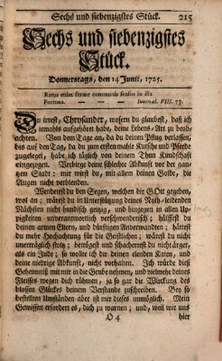 Der Patriot Donnerstag 14. Juni 1725