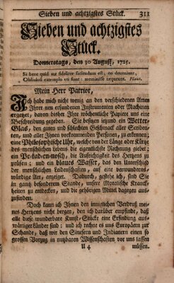 Der Patriot Donnerstag 30. August 1725