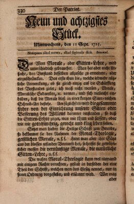 Der Patriot Dienstag 11. September 1725