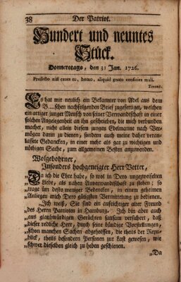 Der Patriot Donnerstag 31. Januar 1726