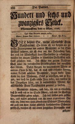 Der Patriot Mittwoch 29. Mai 1726