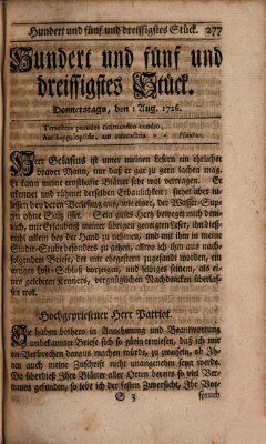 Der Patriot Donnerstag 1. August 1726