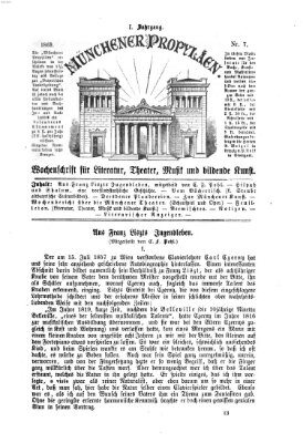 Münchener Propyläen (Bayerische Landeszeitung) Freitag 12. Februar 1869