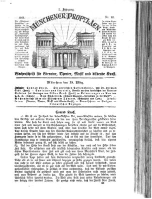 Münchener Propyläen (Bayerische Landeszeitung) Freitag 19. März 1869