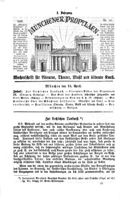 Münchener Propyläen (Bayerische Landeszeitung) Freitag 16. April 1869