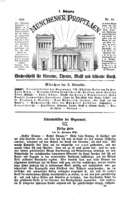 Münchener Propyläen (Bayerische Landeszeitung) Freitag 5. November 1869