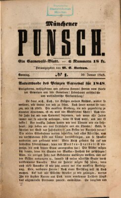 Münchener Punsch Sonntag 30. Januar 1848