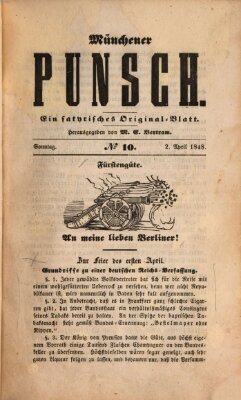 Münchener Punsch Sonntag 2. April 1848