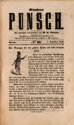 Münchener Punsch Sonntag 3. September 1848