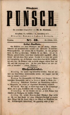 Münchener Punsch Sonntag 29. Oktober 1848