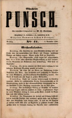 Münchener Punsch Sonntag 5. November 1848